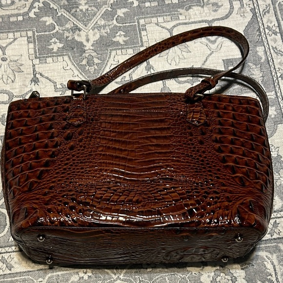Brahmin Elegant Brown Embossed Tote Bag - Picture 6 of 15
